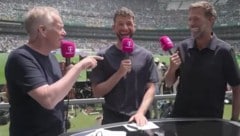Das Experten-Duo Thomas Müller (mi.) und Jürgen Klopp sorgten mit ihren launischen Aussagen für ...