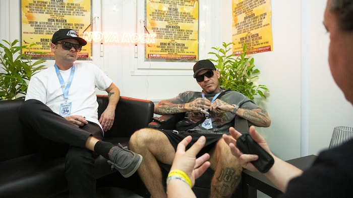 Charlie Scene und Johnny 3 Tears von Hollywood Undead im Gespräch mit „Krone“-Redakteur Robert ...