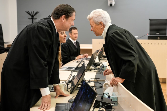 Victim’s attorney John Christian Elden (left) and Høiby’s attorney Ellen Holager Andenæs in ...