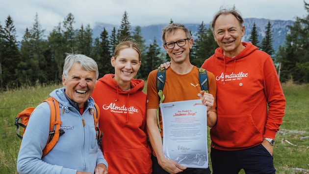Peter Habeler, Lara Klein (Eigentümerfamilie Almdudler,) Johannes Staud (Alpenverein), ...