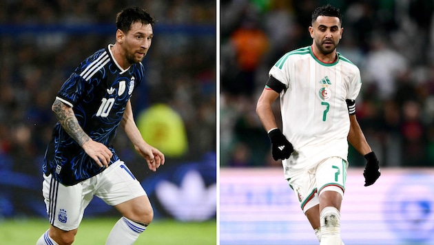 Algerien um Riyad Mahrez (r.) will gegen Lionel Messi und Co. überraschen.