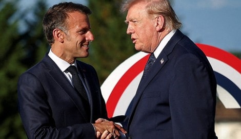 Von links: Frankreichs Präsident Emmanuel Macron und US-Präsident Donald Trump