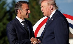 Von links: Frankreichs Präsident Emmanuel Macron und US-Präsident Donald Trump