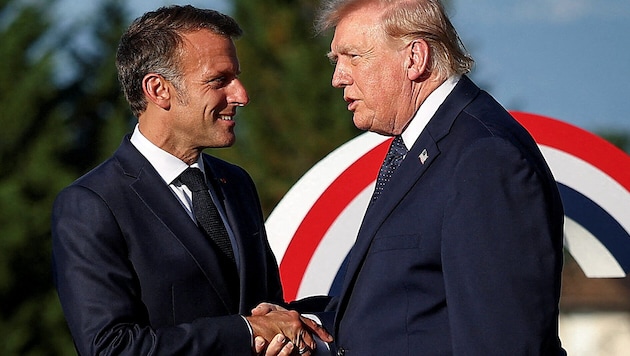 Von links: Frankreichs Präsident Emmanuel Macron und US-Präsident Donald Trump