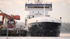 Das festgesetzte Frachtschiff „Fitburg“ Anfang Jänner im Hafen von Kirkkonummi