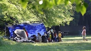 Ukrainische Familien haben sich im Metahofpark niedergelassen.
