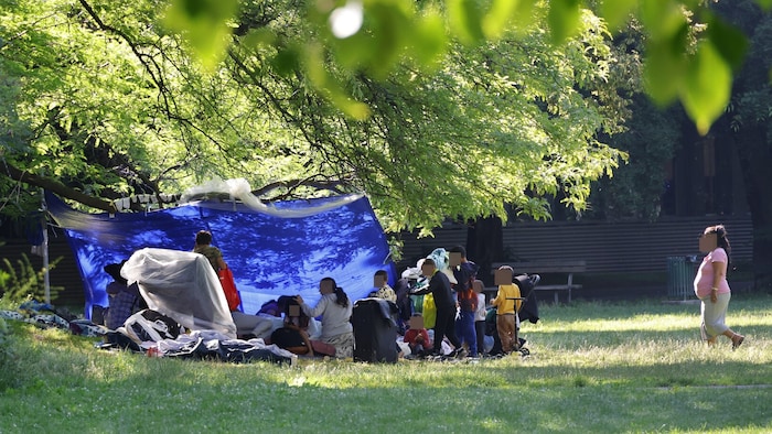 Ukrainische Familien haben sich im Metahofpark niedergelassen.