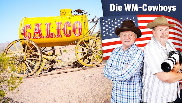 Unsere WM-Cowboys, Sportchef Peter Moizi und Fotograf Sepp Pail, besuchten Calico.