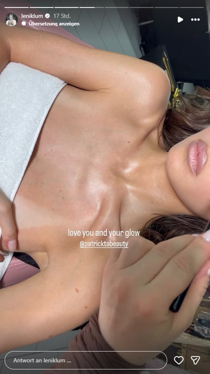 Leni Klum zeigte sich in ihrer Instagram-Story unter anderem nur mit Handtuch bedeckt.