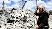 Zerstörte Wohnhäuser nach einem israelischen Angriff in der südlibanesischen Stadt Nabatäa