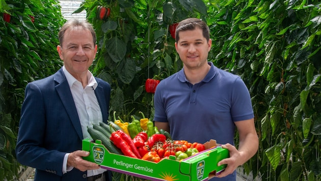 Nikolaus Berlakovich (li.) und Patrick Haider im Glashaus.