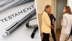 Die 45-Jährige, verteidigt von Astrid Wagner, soll durch Testamentsfälschung Millionenvermögen ...