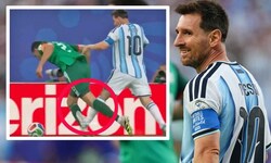 Glück gehabt! Lionel Messi hätte für diesen Tritt wohl zumindest Gelb sehen müssen.
