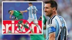 Glück gehabt! Lionel Messi hätte für diesen Tritt wohl zumindest Gelb sehen müssen.