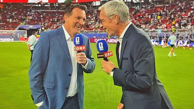 Rainer Pariasek (re.) und Andi Herzog kombinierten verbal schon auf WM-Niveau.