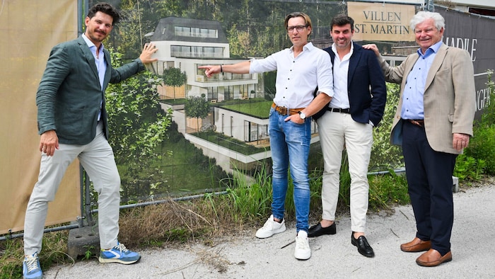 Maximilian Madile, Architekt Thomas Omansiek, Johannes Striedinger, Axel Madile.