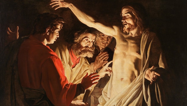 Der ungläubige Thomas von Matthias Stom (auch Stomer) – gemalt zwischen 1639 und 1642.