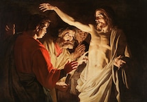 Der ungläubige Thomas von Matthias Stom (auch Stomer) – gemalt zwischen 1639 und 1642.
