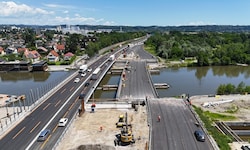 Drohnenaufnahmen von der Baustelle am Dienstagabend