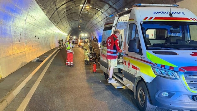 Die Rettungskräfte waren im Schönbergtunnel im Einsatz.