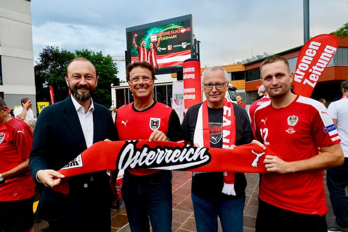 Max Lercher, Werner Baumann, Klaus Herrmann, Jakob Jantscher (v. links).