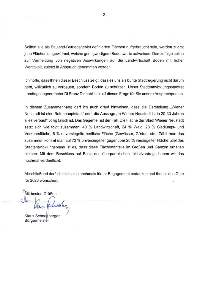 ... mit Verweis auf Franz Dinhobl als Ansprechpartner. Für Ulrike Billaudet eine „eindeutige ...