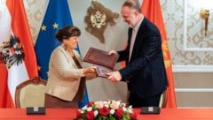 Landeshauptmannstellvertreterin Khom und Montenegros Vizepremier Gjeloshaj unterzeichneten am ...