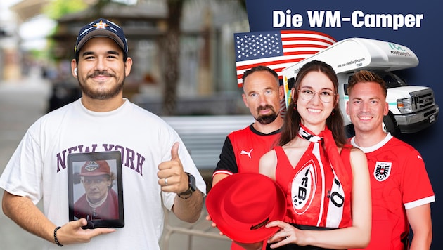 Alex (l.) aus New York war der Quiz-König, hatte auch mit Niki Lauda kein Problem.
