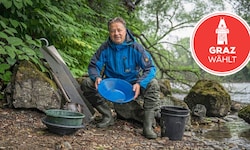 Fürs Goldschürfen braucht man Geduld und eine gewisse „Abenteuerromantik“, sagt René Apfelknab. ...