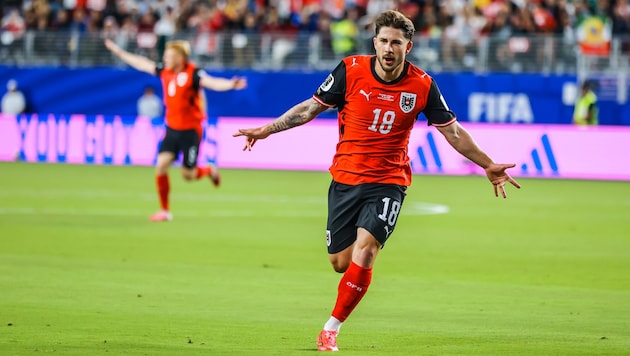 Österreichs kleinster Spieler Romano Schmid (1,68m) traf gegen Jordanien zum 1:0.