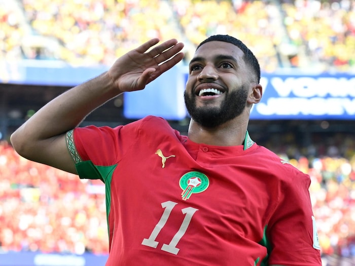 Marokko (hier Saibari) jubelte über ein 1:1 gegen Brasilien