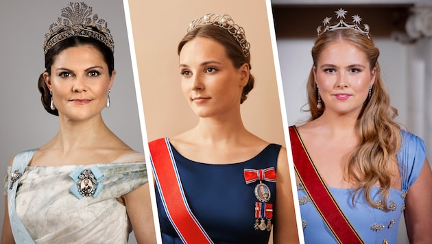 Victoria von Schweden (48), Ingrid Alexandra von Norwegen (22), Prinzessin Catharina-Amalia der ...