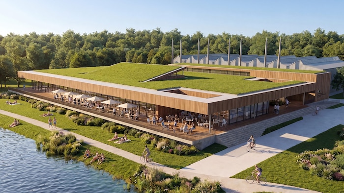Eine erste Vision für ein neues Familien-, Freizeit- und Gesundheitszentrum am Oedtersee hat ...