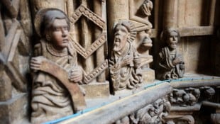 Auf Augenhöhe mit den filigranen Figuren auf dem Riesentor von St. Stephan zeigt sich: Bis heute ...