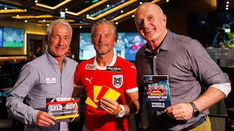 Moderator Hannes Steiner mit den beiden Experten Frenkie Schinkels und Kurt Garger