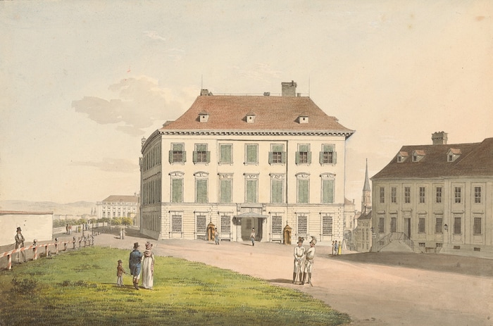 Anfänge der Sammlung: Herzog Alberts Haus auf der Augustiner Bastei, 1816
