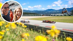 Mark Mateschitz und Victoria Swarovski haben ihre Freude an Spielberg.