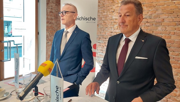 Generaldirektor Othmar Nagl (li.) und Landesdirektor Otmar Lankmaier präsentierten die äußerst ...
