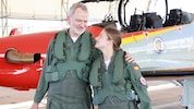 Spaniens König Felipe VI. und Kronprinzessin Leonor heben gemeinsam an Bord von zwei Pilatus ...