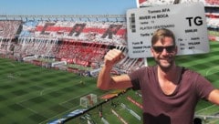 „Krone“-Reporter Bernd Vasari beim Spiel River Plate gegen Boca Juniors in Buenos Aires