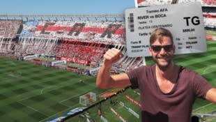 „Krone“-Reporter Bernd Vasari beim Spiel River Plate gegen Boca Juniors in Buenos Aires