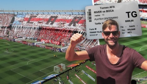 „Krone“-Reporter Bernd Vasari beim Spiel River Plate gegen Boca Juniors in Buenos Aires