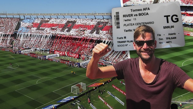 „Krone“-Reporter Bernd Vasari beim Spiel River Plate gegen Boca Juniors in Buenos Aires