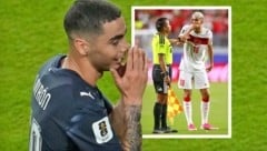 Miguel Almiron (li., großes Bild) sah Rot – weil er sich Mert Müldür gegenüber strafbar gemacht ...