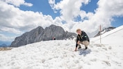 Noch liegt Schnee auf der Verbindung zwischen Schladminger und Hallstätter Gletscher. Das Ende ...