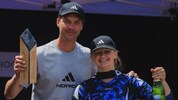 Norco Adidas Race-Divison-Teamchef und Downhill-Legende Greg Minnaar und Austria-Youngster Lina ...