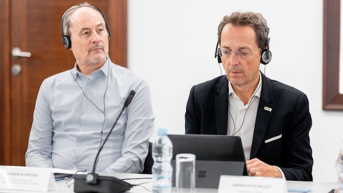 Wirtschaftsdelegierter Schreder (li.) und Green-Tech-Geschäftsführer Puttinger in Podgorica