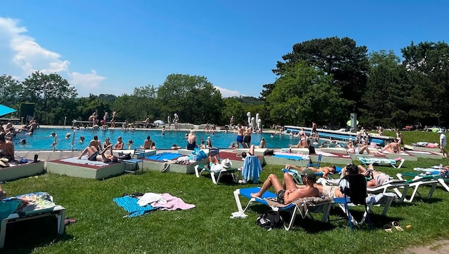 Im Krapfenwaldlbad tummelten sich die Badegäste.