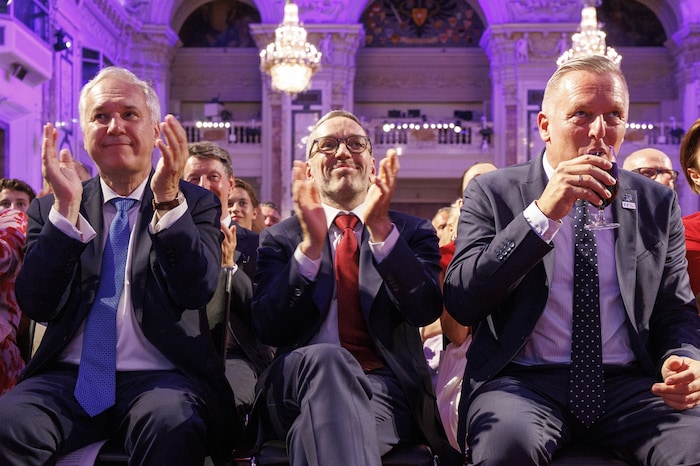 Nationalratspräsident Walter Rosenkranz, Herbert Kickl und der steirische Landeshauptmann Mario ...