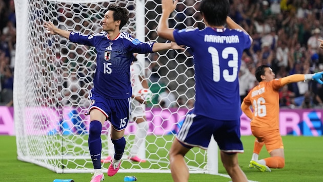 Japan’s Daichi Kamada celebrates—and with him, virtually an entire nation.